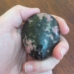 Rhodonite Crystal Palm Stone